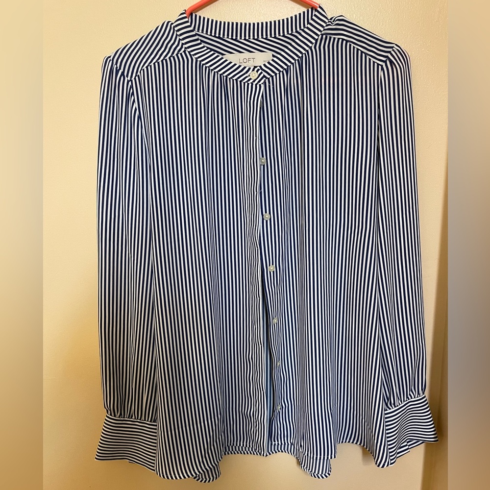 Striped Loft LP Petite Blouse